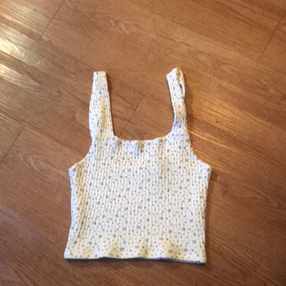 Floral soft crop tank top